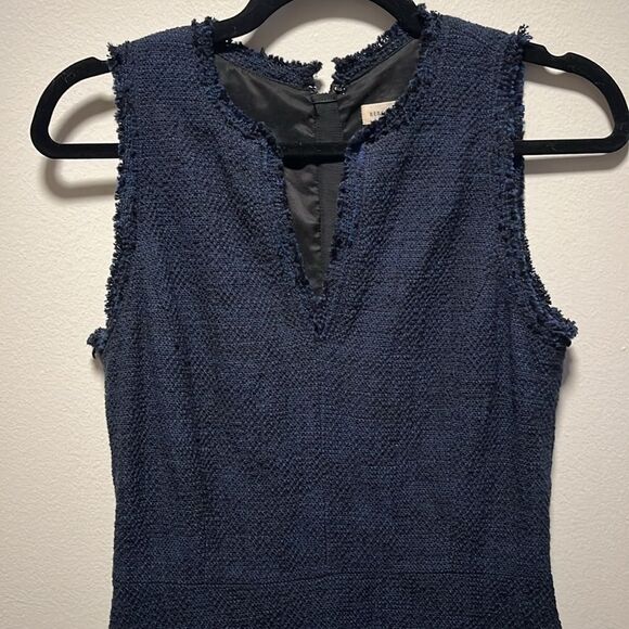 REBECCA TAYLOR Tweed Ruffle Hem Mini Dress, Royal Blue/Black, Size 2 - Picture 4 of 13